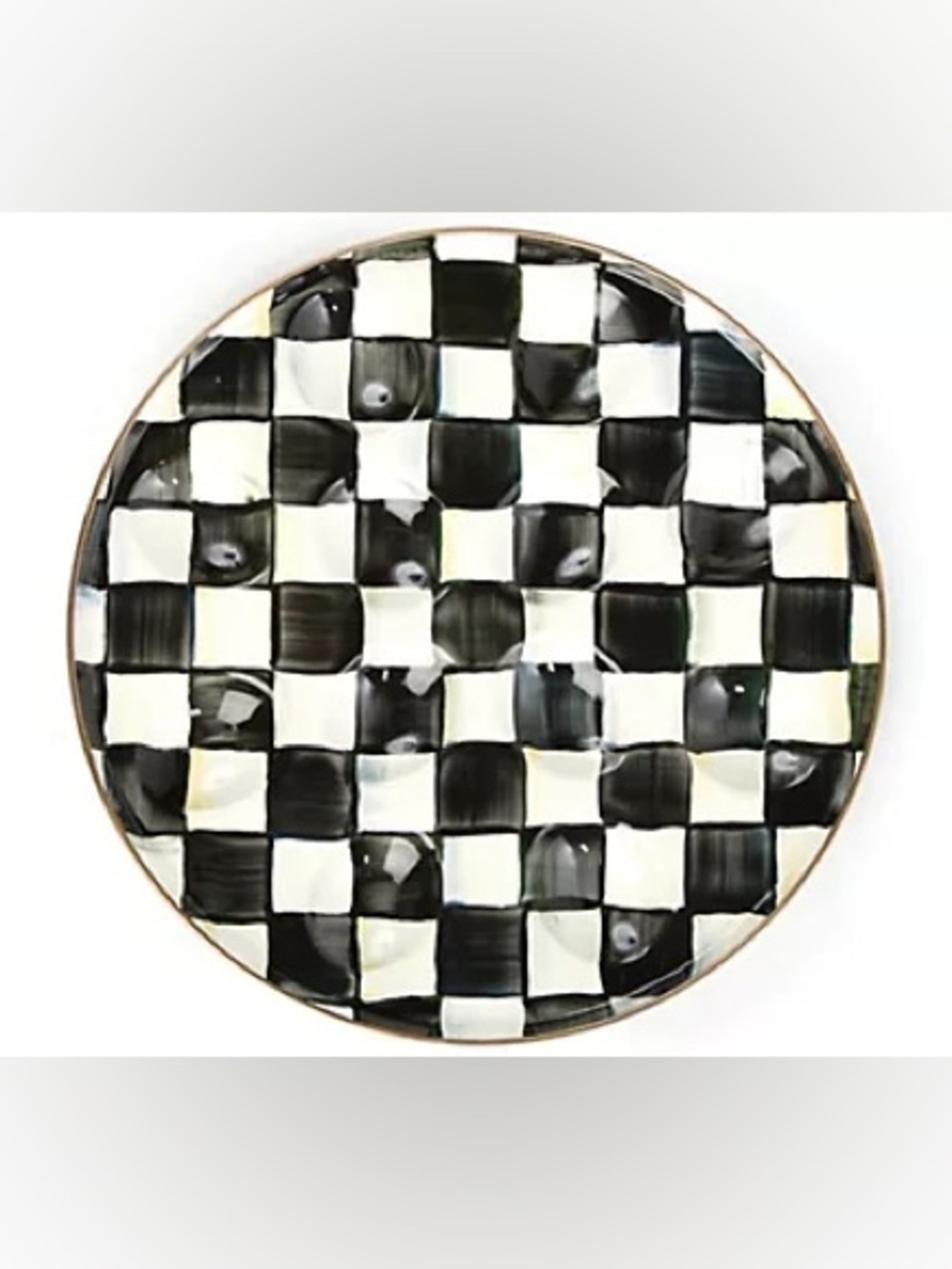 NEW! Mackenzie-Childs Courtly Check Egg Plate